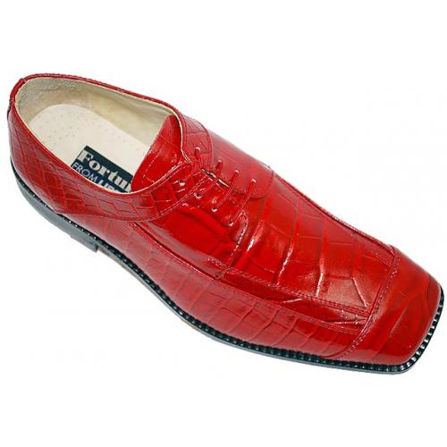 Liberty Red Alligator Print Shoes #499